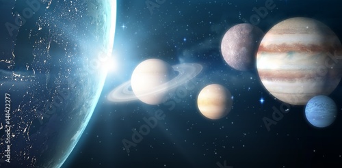 Fototapeta Naklejka Na Ścianę i Meble -  Composite image of graphic image of solar system