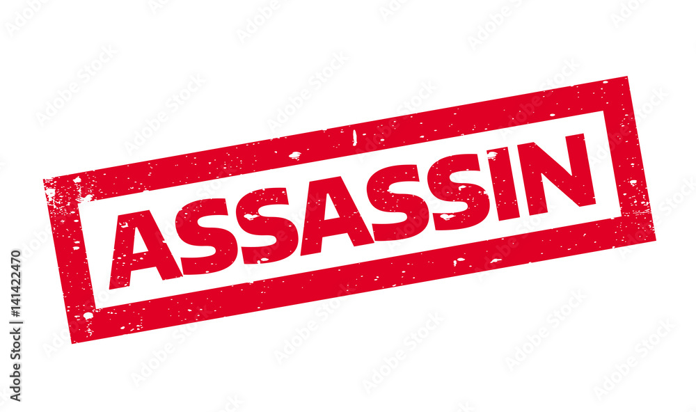 Assassin rubber stamp. Grunge design with dust scratches. Effects can be easily removed for a clean, crisp look. Color is easily changed. Assassin rubber stamp. Grunge design with dust scratches. Effects can be easily removed for a clean, crisp look. Color is easily changed.