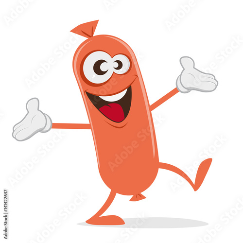 happy cartoon sausage