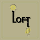 Vector icon of interior elements in loft style