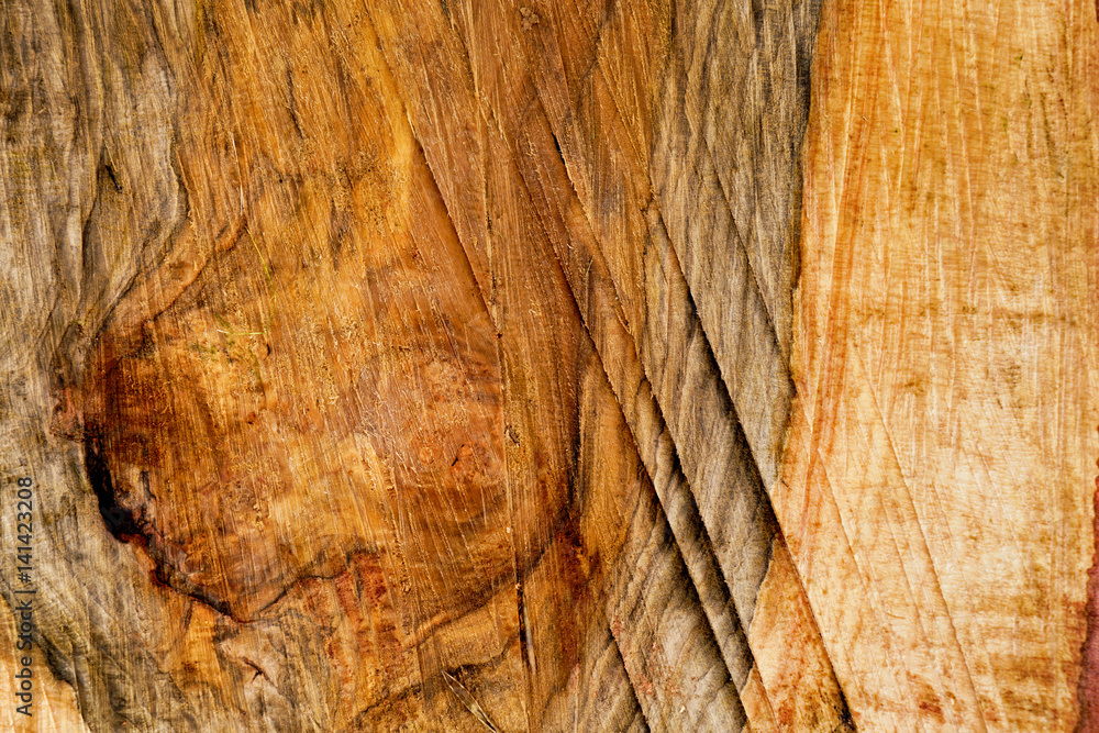 Rich flat wood texture with warm colors and burled finish. Rough wood