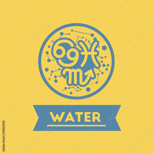 flat icon element zodiacal Water