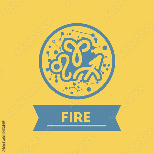 flat icon zodiacal element of fire