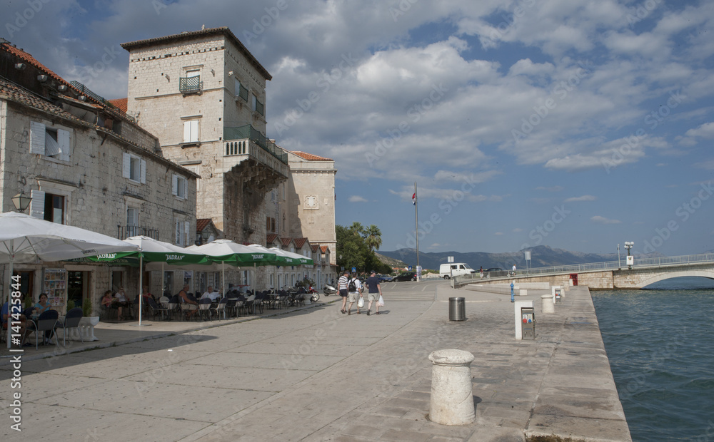Trogir Croatia.  City of Split Croatia. Bay of Kaštela. Mediterranean Sea. Harbour. 