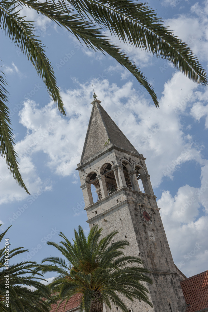 City of Split Croatia. Dalmatia. Mediterranean Sea.  Churchtower