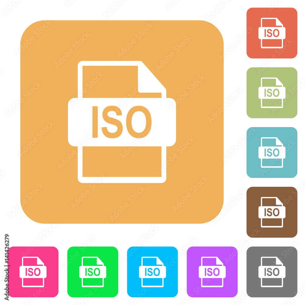 ISO file format rounded square flat icons ISO file format rounded square flat icons