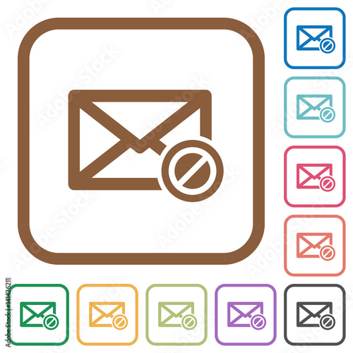 Blocked mail simple icons