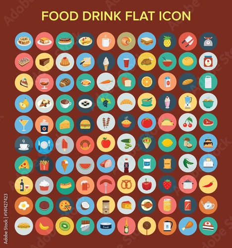 Food and Drink Flat Icon Set