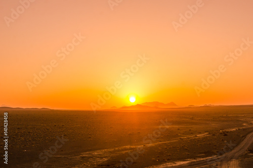 sunrise in the desert of Iran from caravanserei