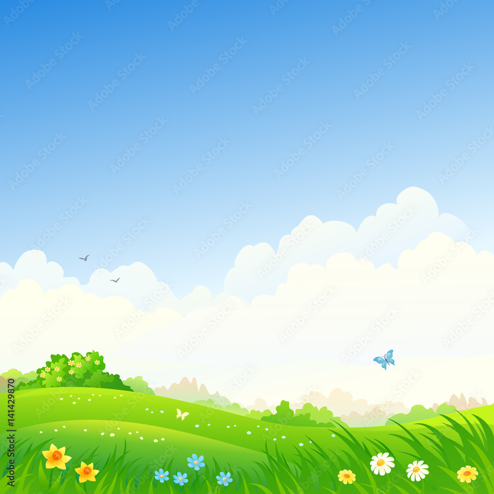 Spring square background