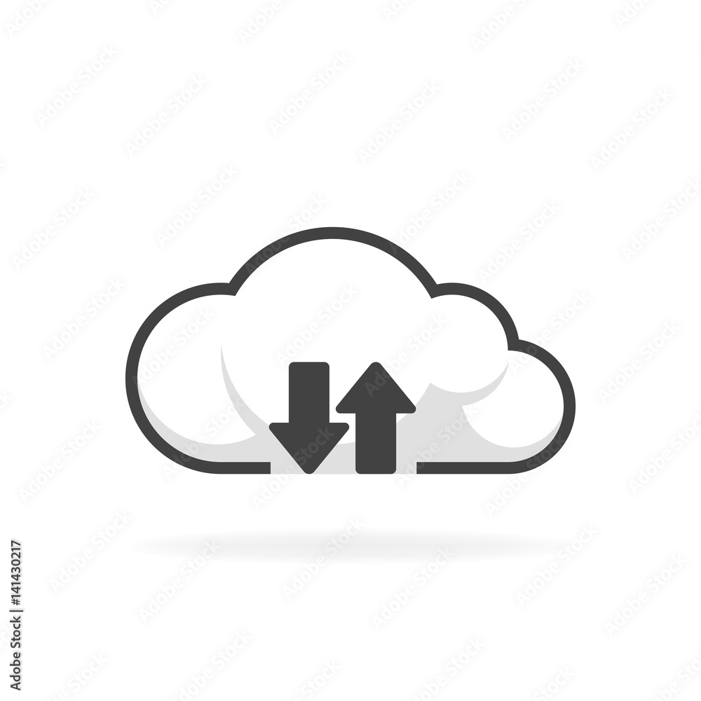 Cloud download and upload icon. Backup vector illustration Cloud download and upload icon. Backup vector illustration