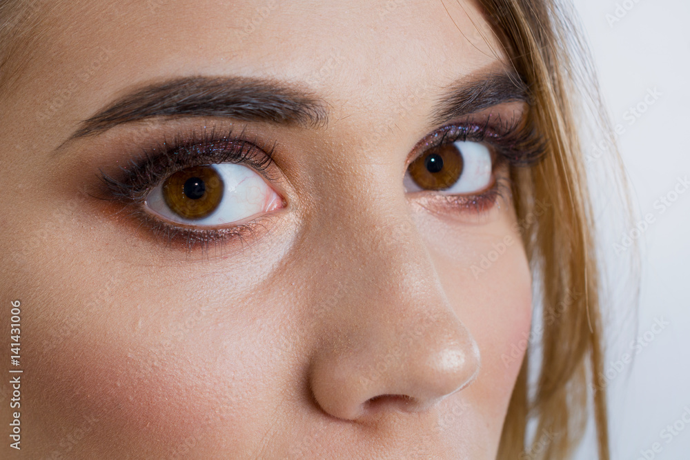 Fototapeta premium Beautiful girl portrait with professional makeup