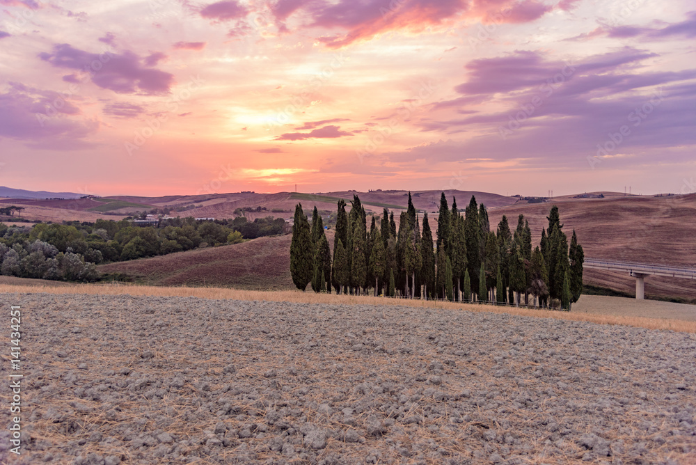 Obraz premium panorama of the Tuscan land in Italy