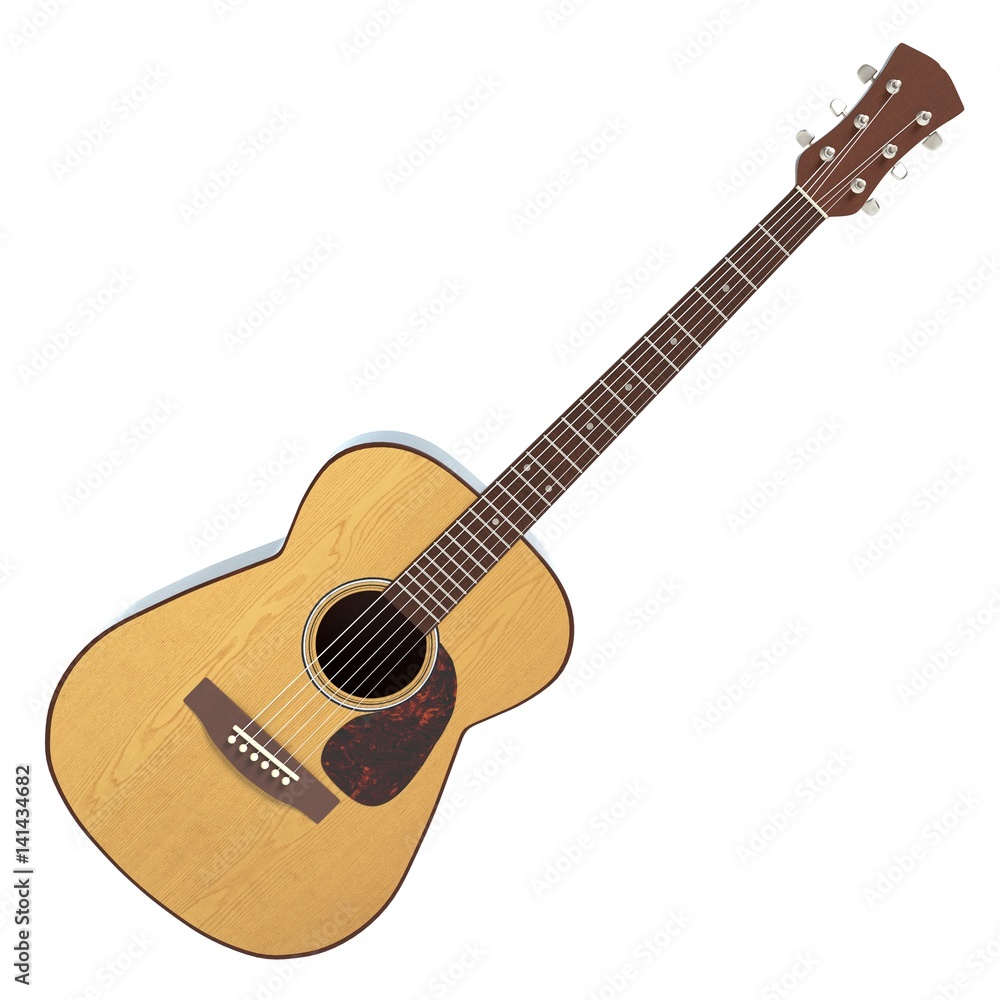 Obraz premium 3d illustration of an acoustic guitar