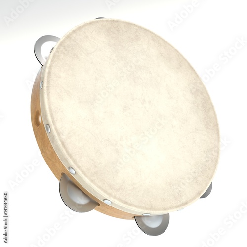 Fotografia 3d illustration of a tambourine