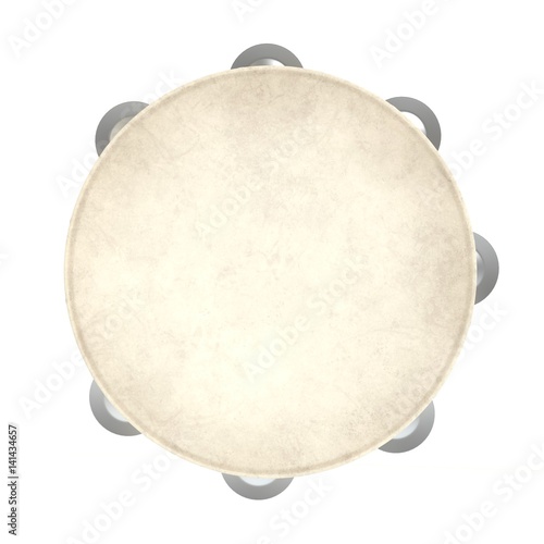 Photo 3d illustration of a tambourine