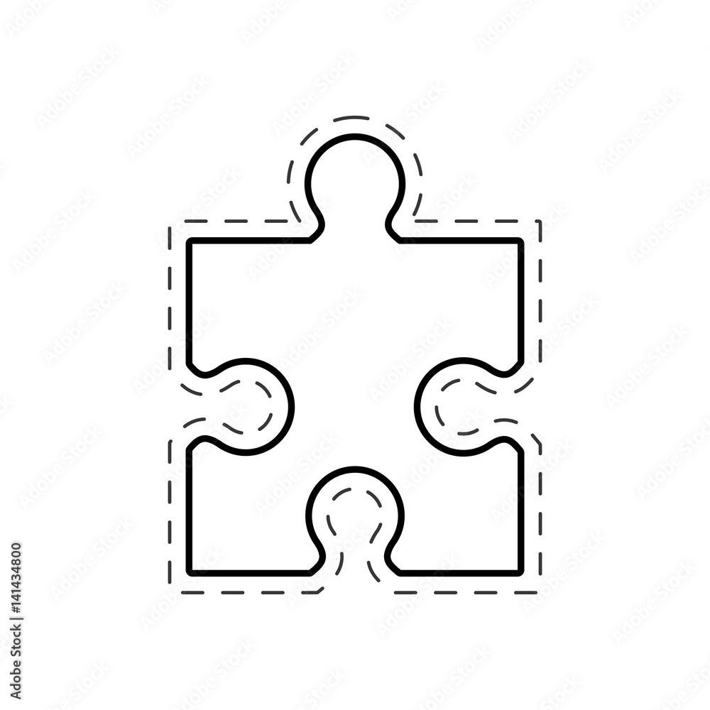 Obraz premium puzzle solution image outline vector illustration eps 10