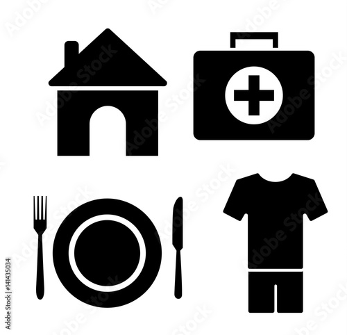4 basic human needs icon set