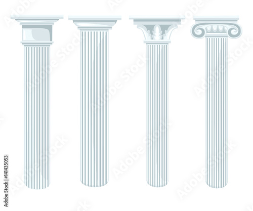 Column icon set for interiors Flat design style vector illustration. photo