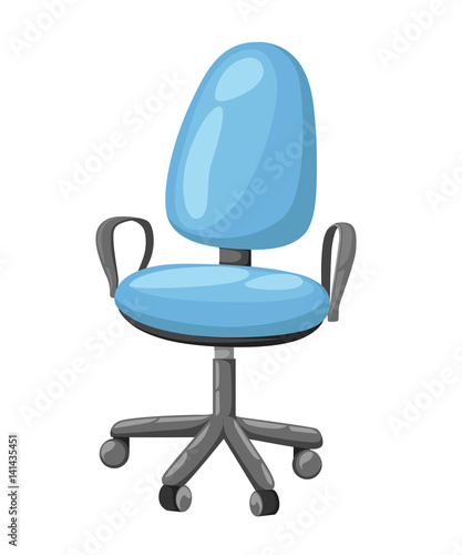 Office chair icon for interiors Flat design style vector illustration.