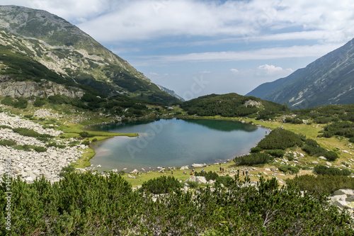 Panoramic view of Muratovo lake  Pirin Mountain  Bulgaria