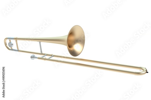 3d illustration of a trombone