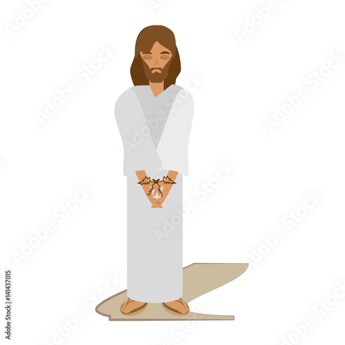 Canvas-taulu jesus christ sentenced death - via crucis vector illustration eps 10