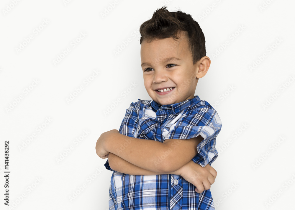Little Boy Folding Arms Smiling Little Boy Folding Arms Smiling