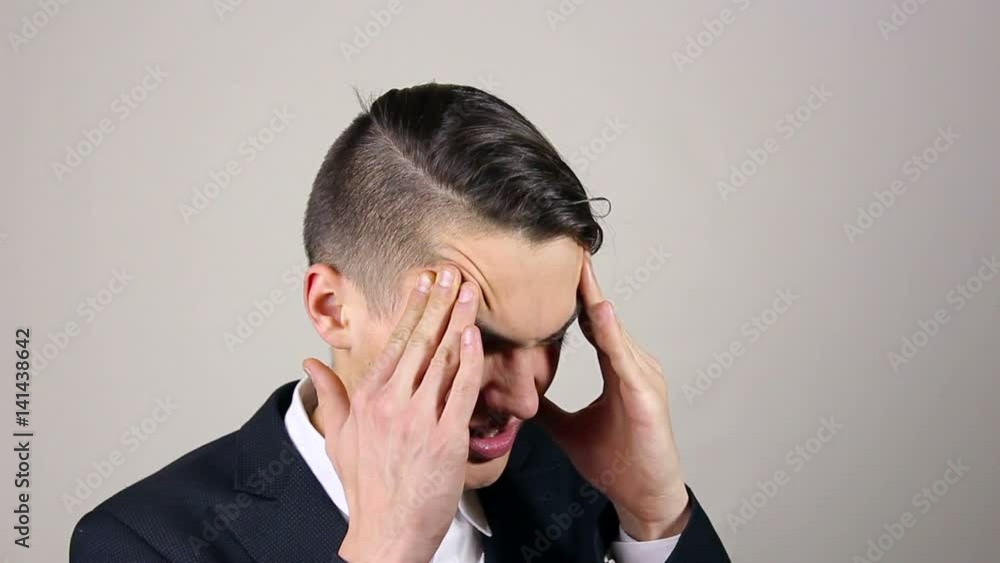 Headache, Stressful Work Overload for Businessman Headache, Stressful Work Overload for Businessman