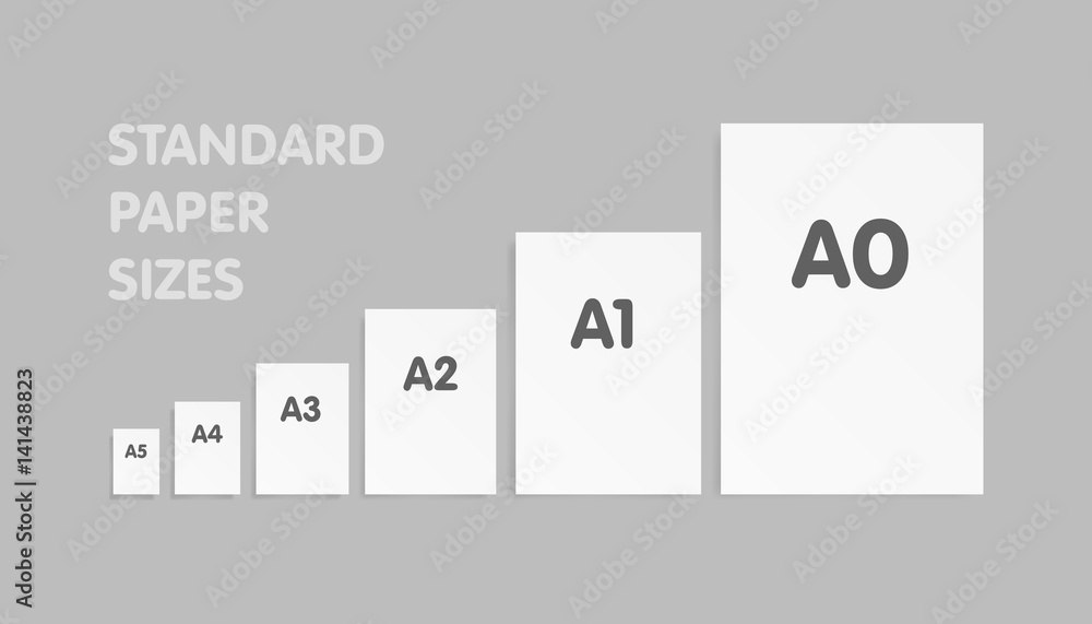 Standard paper sizes A series set. Vector illustration Stock Vector