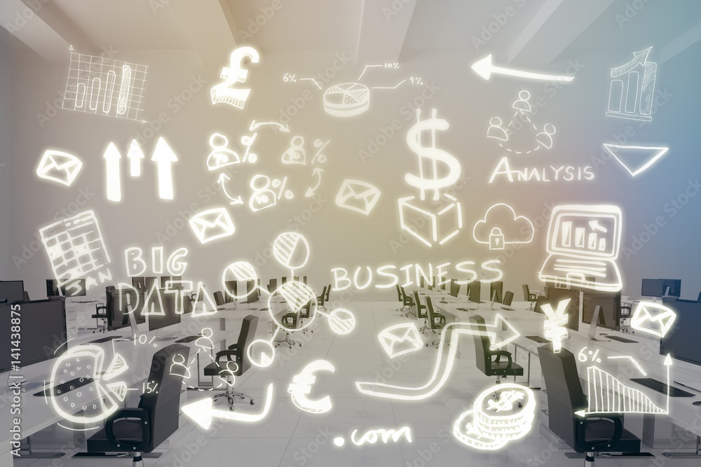 Fototapeta premium Composite image of composite image of various business icons