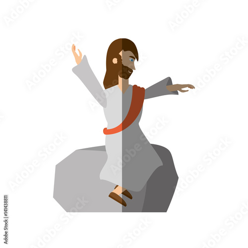 jesus christ preach pray shadow vector illustration eps 10