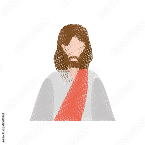 drawing jesus christ christianity vector illustration eps 10