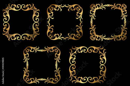Golden gothic frames and borders