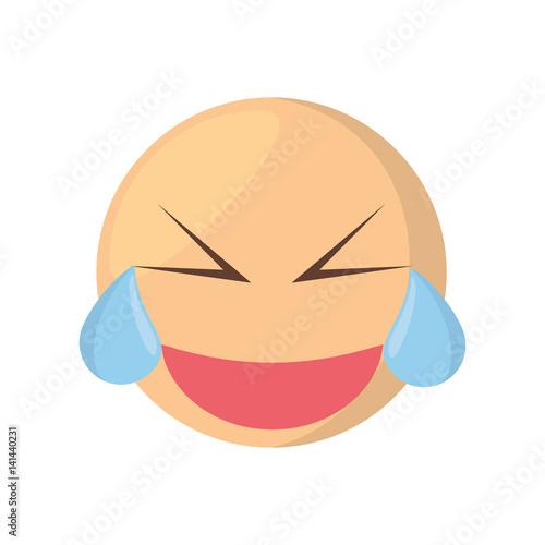 emoji crying winking expression vector illustration eps 10