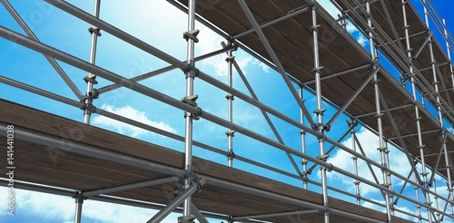 Fotografiet Composite image of 3d image of construction scaffolding