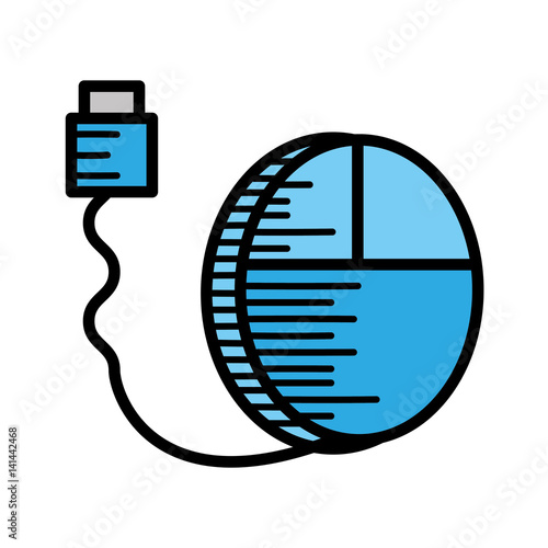 mouse cable usb computer ector illustration eps 10