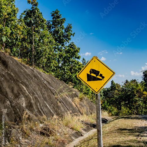 Down hill traffic sign