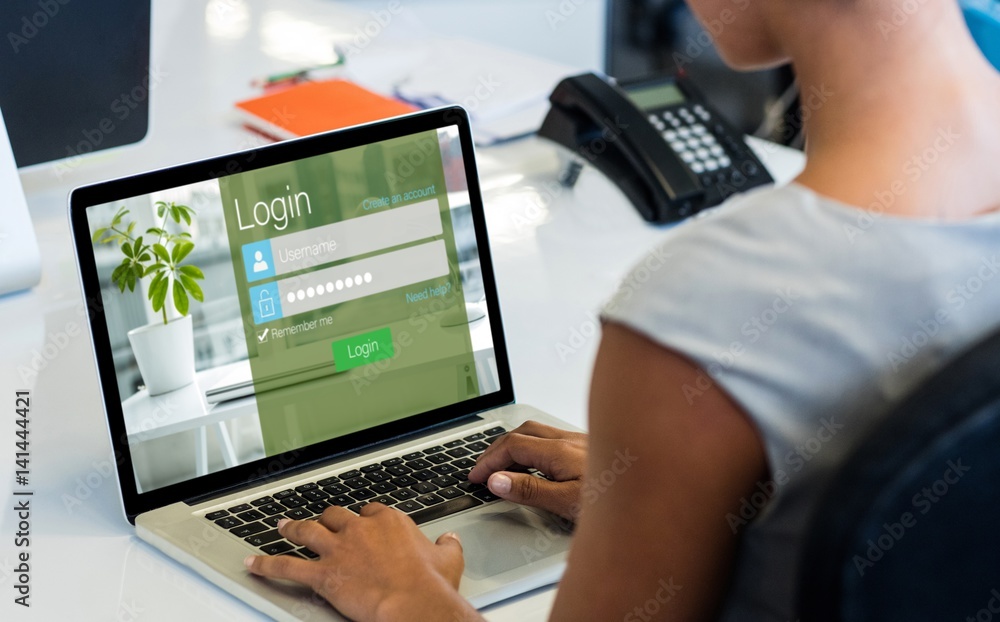 Ταπετσαρία Composite image of close-up of login page