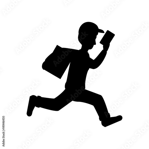 Mailman delivery service icon vector illustration graphic design