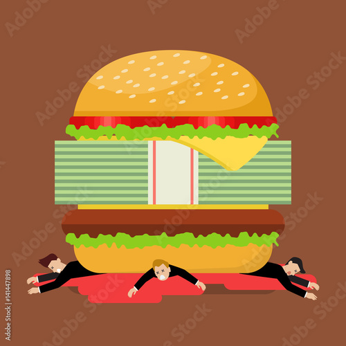 Businessmen under hamburger crisis