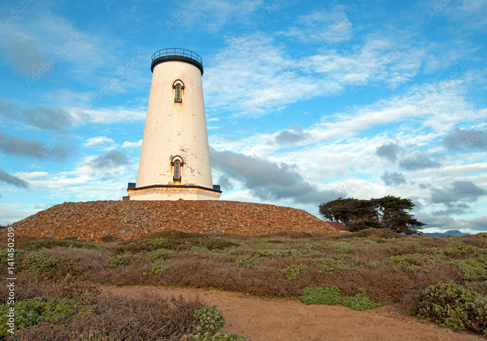 Lighthouse at Piedras Blancas point on the Central Coast of California USA