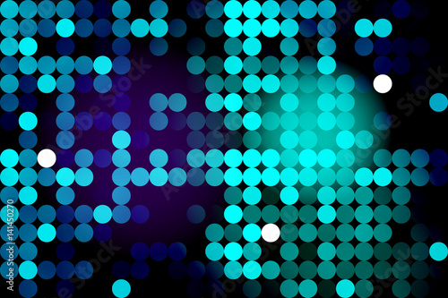 Blue neon background with circles