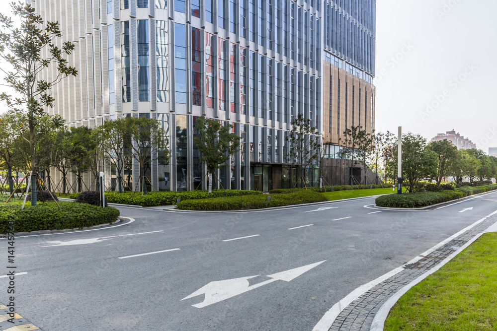 Fototapeta premium Cityscape office buildings with modern corporate architecture - business and success concept