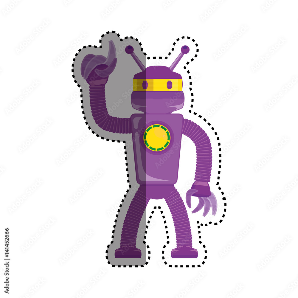 Robot machine technology icon vector illustration graphic design Robot machine technology icon vector illustration graphic design
