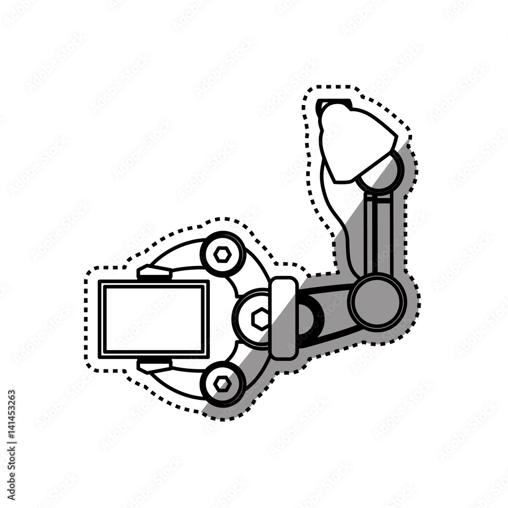 Robotic arm technology icon vector illustration graphic design Robotic arm technology icon vector illustration graphic design