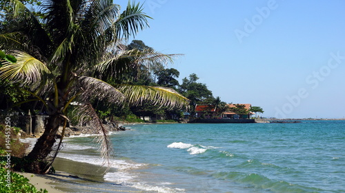 The calm tropical beach at Leam Mae Pim beach, Rayong province, Thailand.