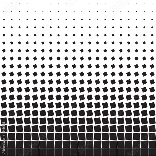 Abstract geometric background of black turning squares, halfton