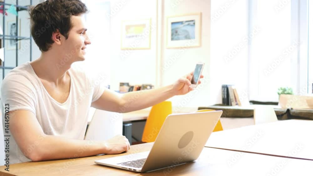 Designer Taking Selfie at Work Designer Taking Selfie at Work