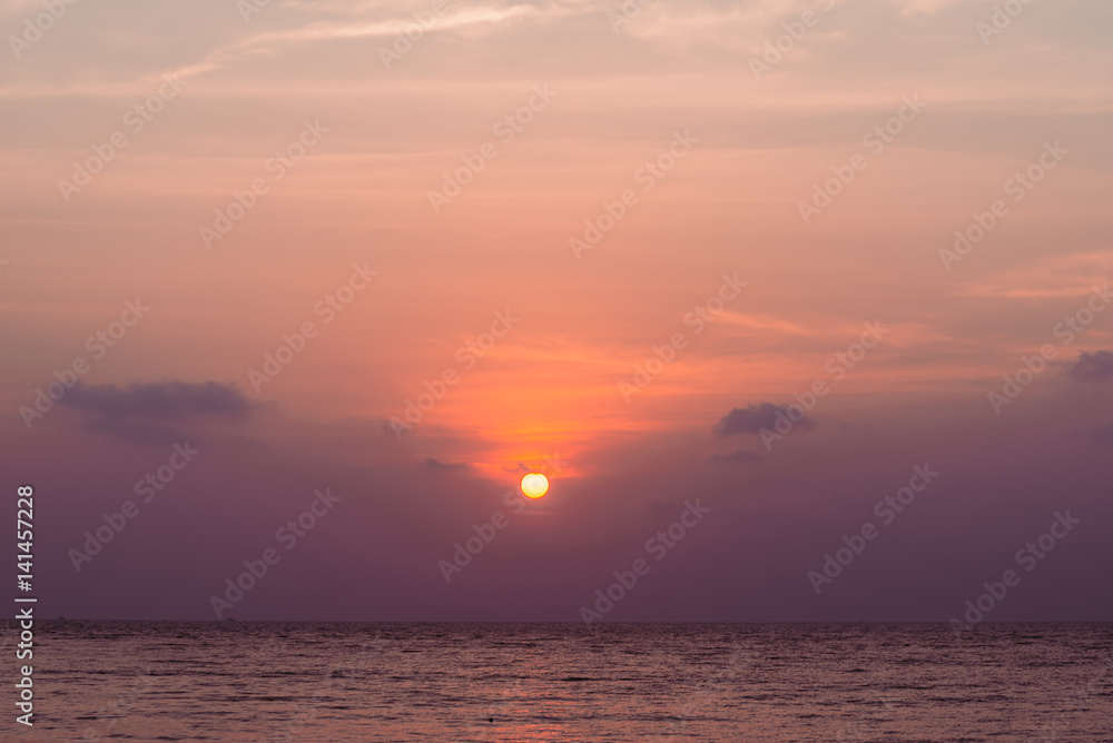 sunset sky background on the beach